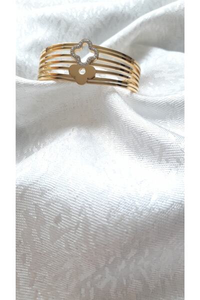 nilüfer takı tasarım الضلع نموذج البرسيم حجر الصلب الذهب المشبك