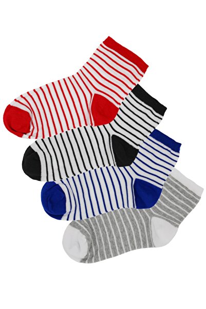 A CLASSE مجموعة من 4 جوارب نسائية مخططة ملونة