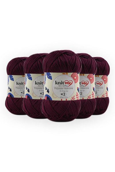 knitme Πολυεστέρας Macrame 100 Gr 5 Pack Πλεκτό Χέρι Σπάτσο Taka Yarn (838)