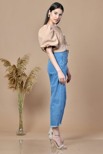 Moda1001 Γυναικείο Shirred Bustier Mink