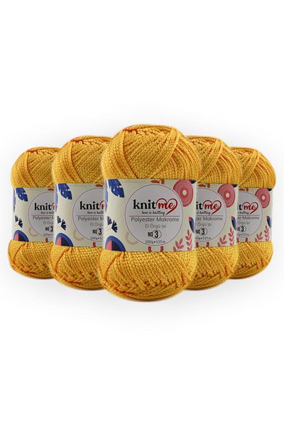 knitme Πολυεστέρας Macrame 100 Gr 5 Pack Πλεκτό Χέρι Σπάτσο Taka Yarn (807)