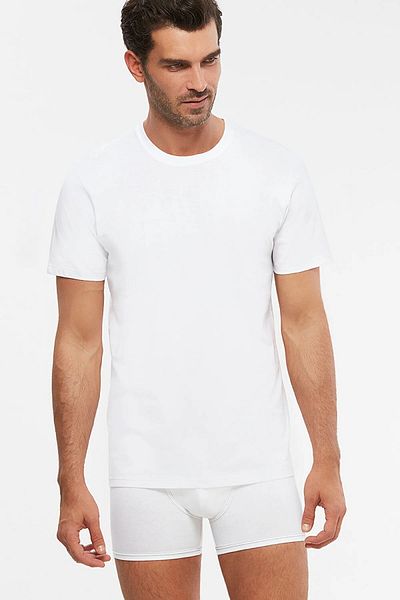 Kom Ανδρικό μπλουζάκι Eduardo Crew Neck 2 Pack, 100% βαμβακερό κοντομάνικο μπλουζάκι με λαιμόκοψη