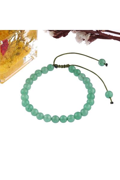 Deniz Doğal Taş Certified Green Aventurine (Stones) Natural Stone Bracelet - 8mm