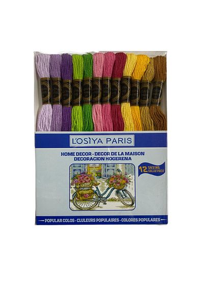 LOSİYA PARİS Muline Etamine Cotton Embroidery Thread Set of 12
