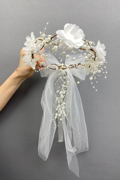 Hobigram Bowknot Dense Pearl Design Outdoor Shooting Bridal Tiara and Hair Accessory – Other Hair Accessories