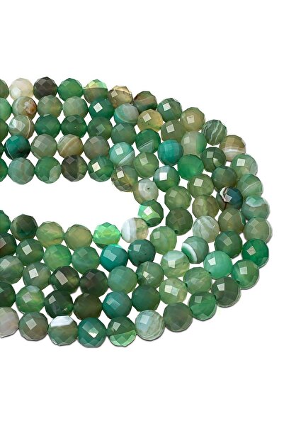 Dünya Doğal Taş Piatra de agat verde tăiată cu fațete de 8 mm