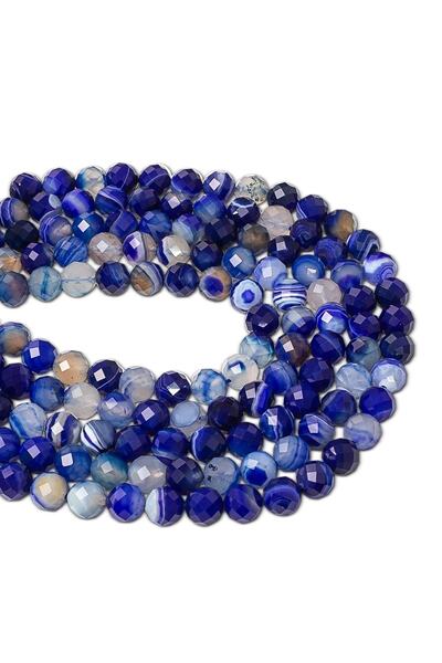 Dünya Doğal Taş Piatra de agat albastru tăiat cu fațete de 8 mm