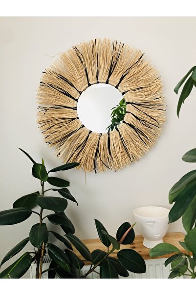 Hasirdukkanii Tasarım Rafya Ayna Hasır Ayna Halat Ayna Dekoratif Ayna