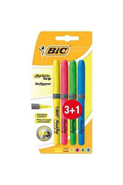 Bic قلم تحديد البشرة Bıc Brite Liner Grip 3+1bls