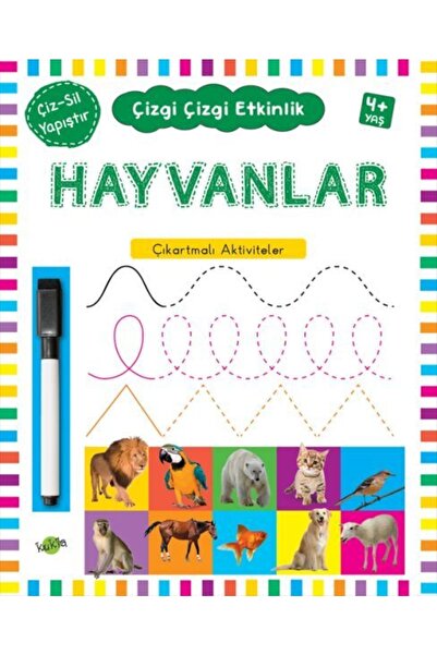 Kukla Yayınları Hayvanlar Çizgi Çizgi Etkinlik 4 Yaş Ve Üzeri / - Kolektif
