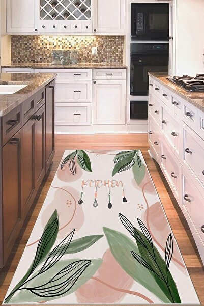 on the clouds Bej Kitchen Yazılı Yıkanabilir Kaymaz Taban Leke Tutmaz Modern ...