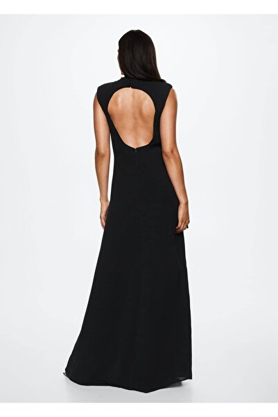 MANGO Woman Διακοσμητικό σχισμένο φόρεμα πλάτης