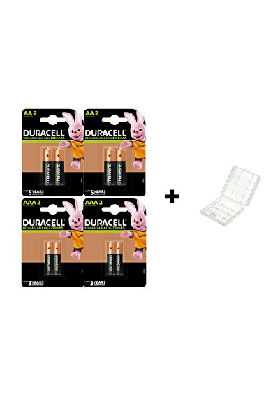 Duracell 2500 Mah Şarjlı Aa Kalem Pil 4'lü + 750 Mah Aaa Ince Kalem Pil 4'lü + Pil Kutusu