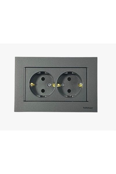 Netelsan Double Grounded Socket Smoked