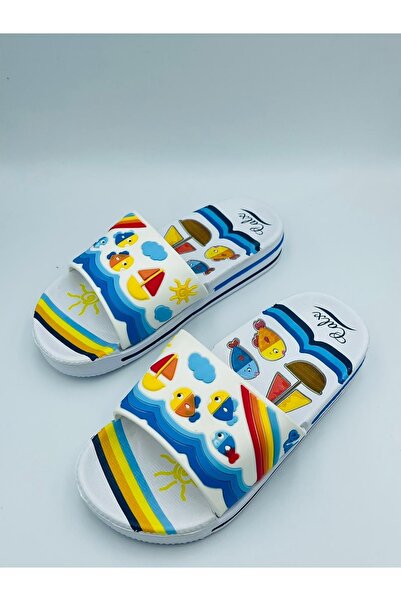 Hızlı Al Fish Patterned Boy's Slippers (Small Size Number 1)