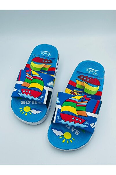 Hızlı Al Papuci pentru băieți cu model barca cu pânze (Mărime mică, cumpărați cu o mărime mai mare)