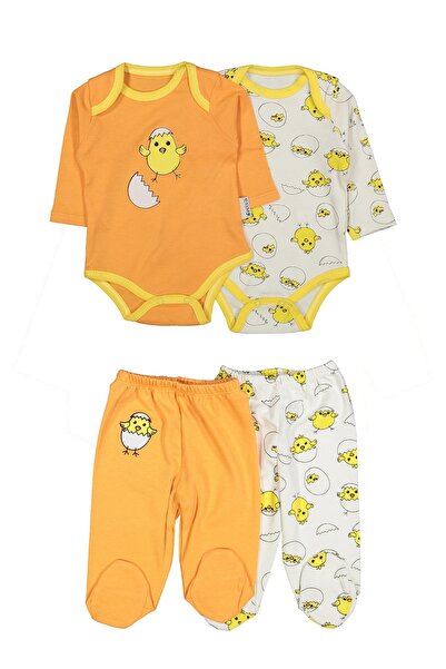 Chick Printed 2-Piece Single Bottom Set with Snapsuit and Bootees