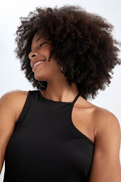 DeFacto Vypasovaný sportovec s žebrovaným výstřihem a výstřihem