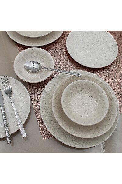 Arna Porselen Arna 24 Parça 6 Kişilik Yemek Takımı- Simli Taş