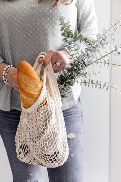 Genel Markalar File Torba Natürel Plaj Pazar File Çanta 36x45 Cm