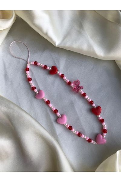 PEONY - peonyofficiall Red Pink Crystal and Unicorn Horse Phone Charm Phone Lanyard Bag Ornament