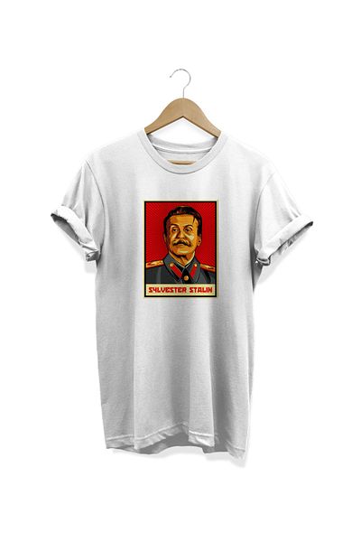 remonz Sylvester Stallone Stalin Ψηφιακό εμπριμέ μπλουζάκι Oversize 100% βαμβάκι