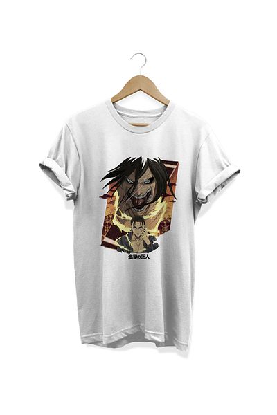 remonz Μπλουζάκι Atack On Titans Eren Jaegar Oversize 100% βαμβάκι