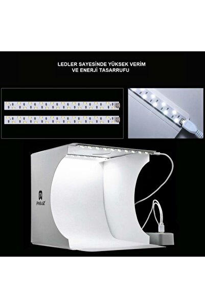 Triline Puluz 2x20 Led Işıklı 6 Fonlu Fotoğraf Çekim Çadırı 20x20 Cm