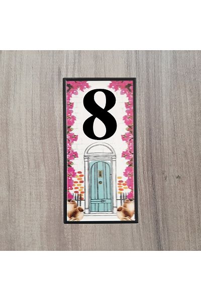 bimbambom Door Number, Bougainvillea Patterned Numeral Door Number