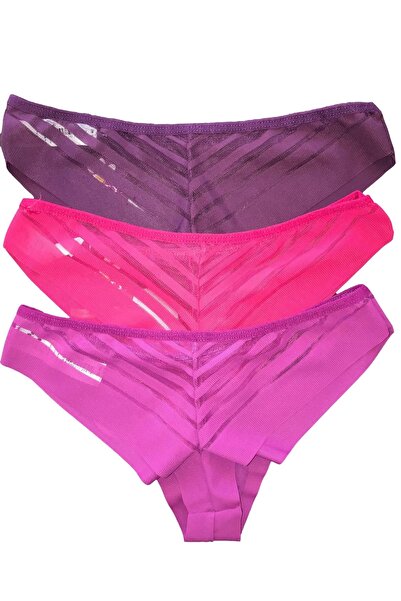 Papatya Lingerie Transparan Şeritli Iz Yapmayan Külot 3'lü Set.mdl-3682