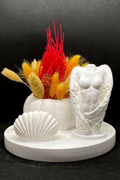 FANTASTİK SANAT ATÖLYESİ Dekoratif Hediyelik Melekli Istiridyeli Dekoratif Ba...