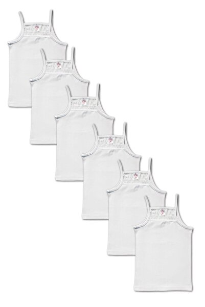 İki Yıldız Tricou de corp alb pentru fetiță, cu elastic în față, bumbac, pach...