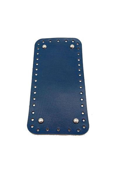 angel çanta aksesuar Βάση τσάντας από πραγματικό δέρμα Navy Blue 25x12 cm Ορθογώνιο Ασημί Μεταλλικό