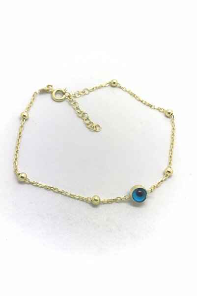 Erer Gümüş Gümüş Nazar Boncuklu Toplu Kadın Bileklik Cm798r3