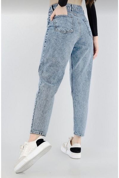 SANTA BELLA Eliza X Blue Snow Wash Mom Boyfriend Jean Colector Power Lycra pentru femei