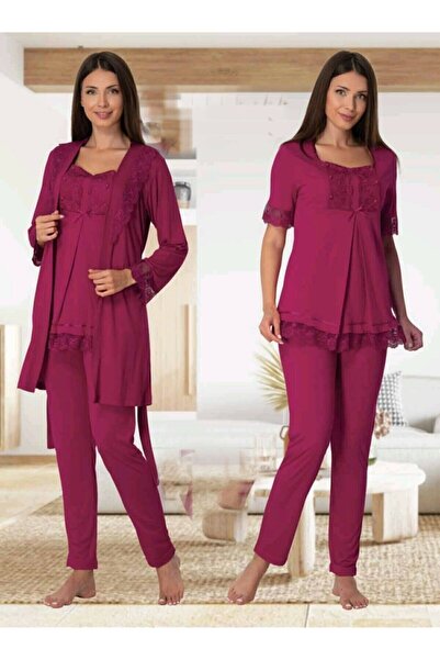 Puerpera Kadın Lohusa Hamile Sabahlıklı Pijama Takımı 6034