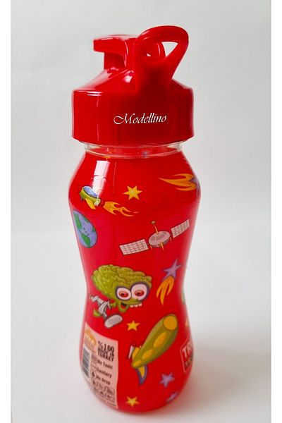 Modellino Licensed Space Space Red Lid 350cc Transparent Water Bottle