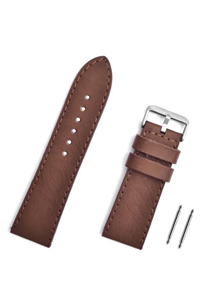 Saatse 26mm Saat Kordonu Kayış Açık Kahverengi