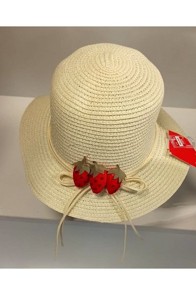 Kitti Arıcı Store New Season Cream Color 2-6 Years Old Children's Straw Hat
