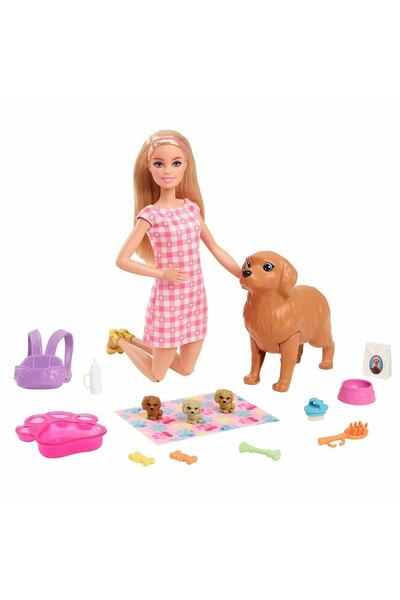 mattel Hck75 Barbıe Ve Yeni Doğan Köpekler Oyun Seti