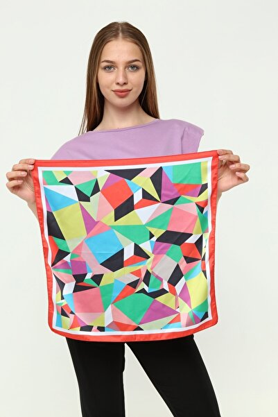 indirimsepeti Fular Üçgen Grafik Desenli Bandana Ipek Ella