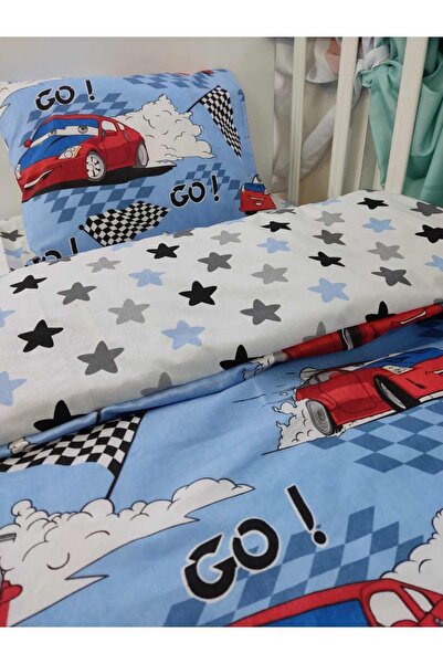 Babynia Cotton Kids 120x200 Montessori Pillow Sheet Quilt Red Car Blue Gray Star