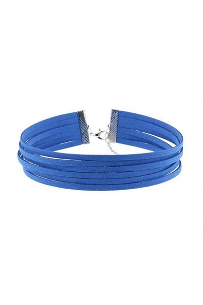 Bijustore Women's Suede Choker - Blue Color