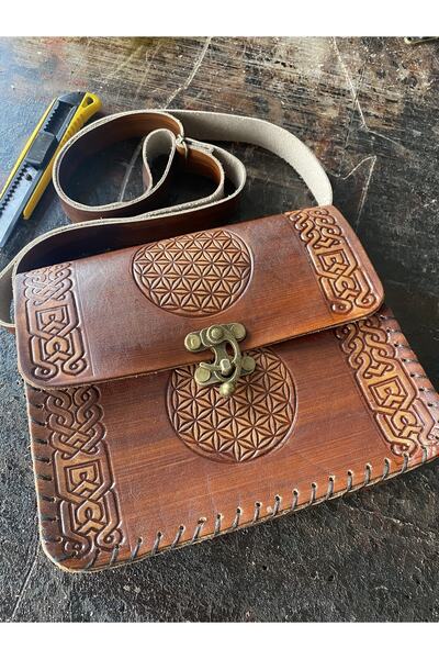 zarif atölye Δερμάτινη τσάντα Flower of Life Κεντημένη