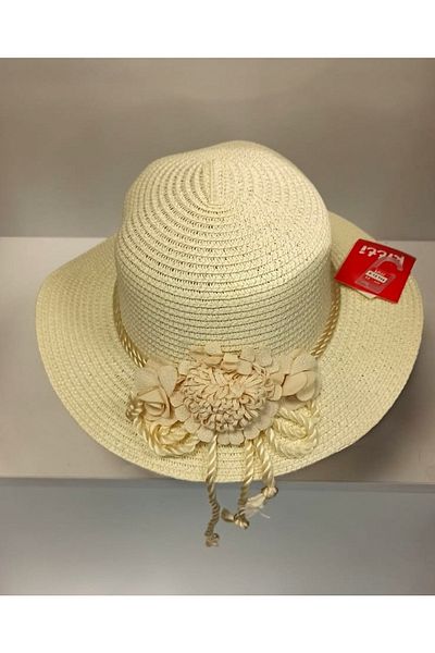 Kitti Arıcı Store New Season Cream Color 6-12 Years Old Children's Straw Hat