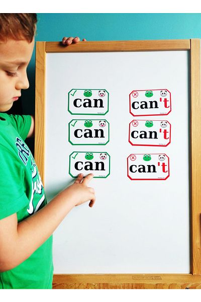 Okuling Magnetic English Word Cards Can - Can't
