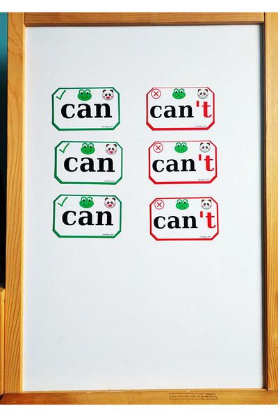Okuling Magnetic English Word Cards Can - Can't