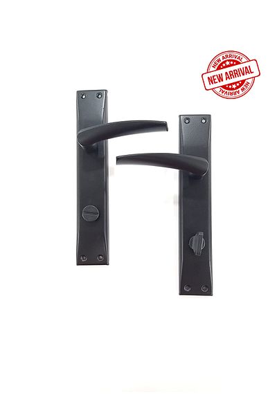 ARON New Brawo Handle, Opening From Inside Left, Matte Black, Stainless Mirrored (Bathroom-WC) Door Handle