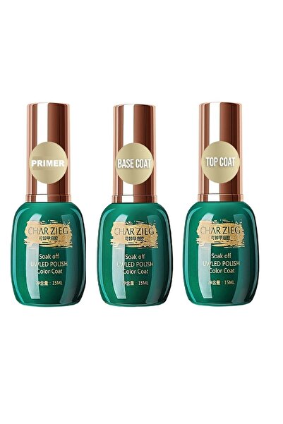 Charzieg 15 ml Primer + 15 ml Top Coat + 15 ml Base Coat Kalıcı Oje Katmanlar