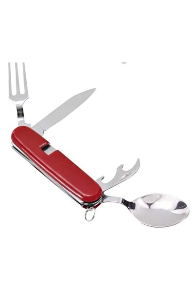 Knife 7 Fonksiyonlu Çok Amaçlı Pratik Kamp Kaşık Çatal Seti Küçük 9 Cm